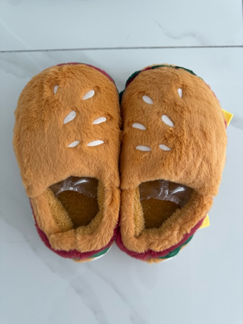 Plush Burger Slipper Slides